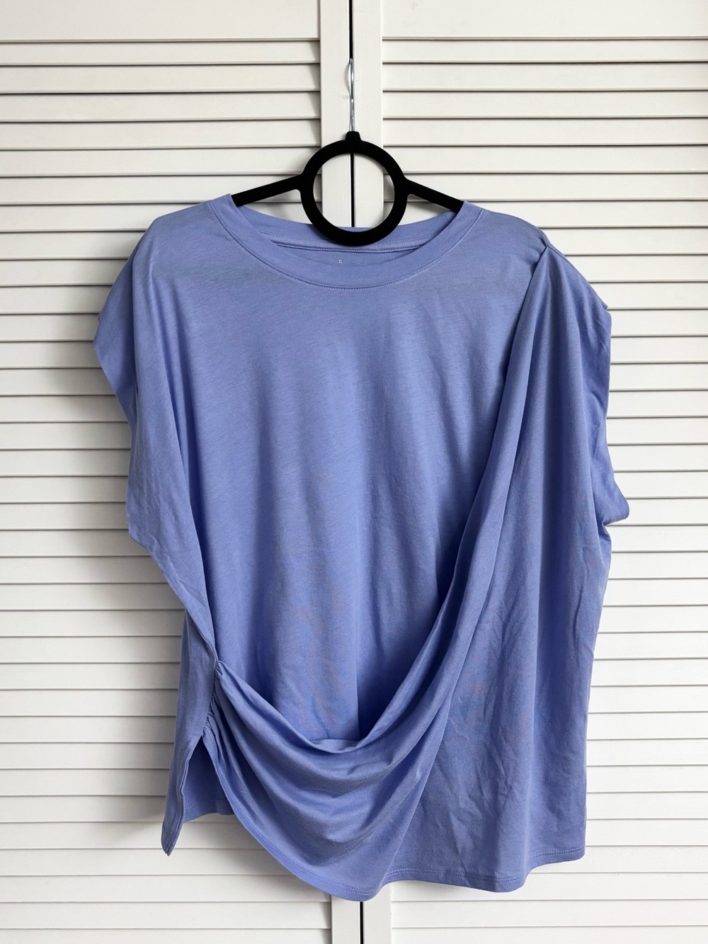 🔥A New Day Women’s Sleeveless Blue Draped T-Shirt Top, Size: 1X, NWT